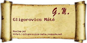 Gligorovics Máté névjegykártya